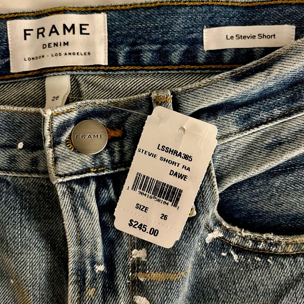 NWT FRAME Le Stevie short Raw Paint Dawe size 26 originally $245